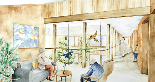 image of thewatercolor visualisation of a living unit